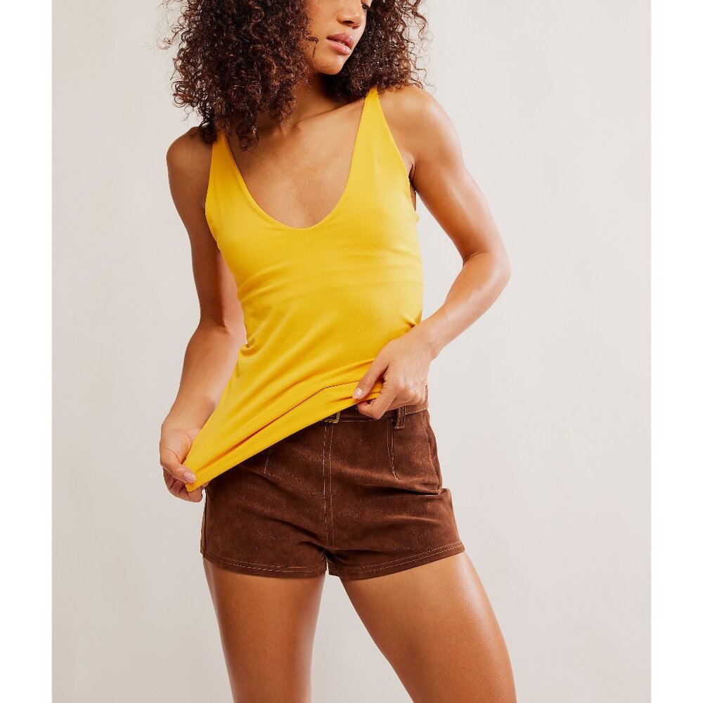 Free People Yellow Scoop Neck Tank Camisole
